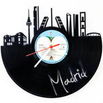 Wanduhr aus Vinyl Skyline Madrid