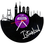 Wanduhr aus Vinyl Skyline Istanbul