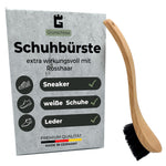 Schuhbürste mit Rosshaar Borsten - Sneaker Cleaner mit XXL Holzgriff