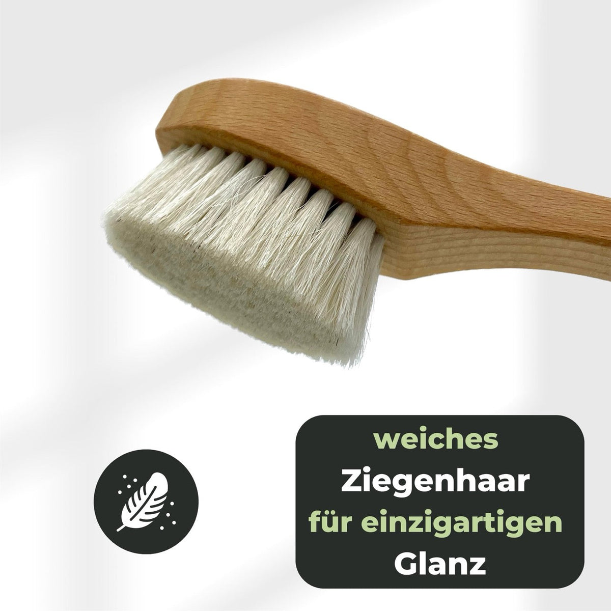 Schuhbürste weich Ziegenhaar - Polierbürste für einzigartigen Glanz