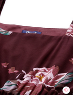 Maroon Floral Georgette A-Line Maxi Dress in Munich