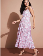 Floral Printed Sleeveless Georgette A-Line Dress in Germany