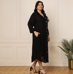 Solid with Heart Print Rayon Plus Size Shirt Dress in Munich