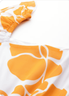 Yellow & White Printed Fit & Flare Dress in Berlin