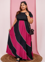 WOMEN'S PLUS SIZE HALF SLEEVES ROUND NECK DRESS IN BERLIN
