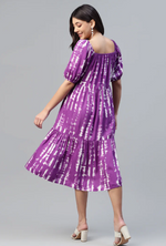 LAVENDER TIE DYE WOMEN TIERED DRESS IN BERLIN