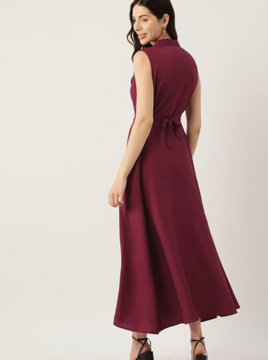 Georgette Casual Solid Maxi Dress in Germany