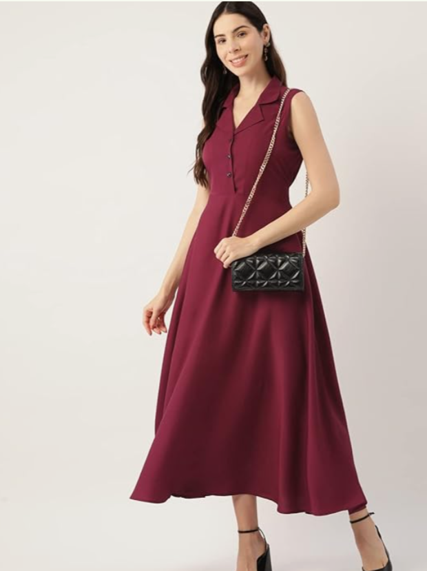 Georgette Casual Solid Maxi Dress in Germany