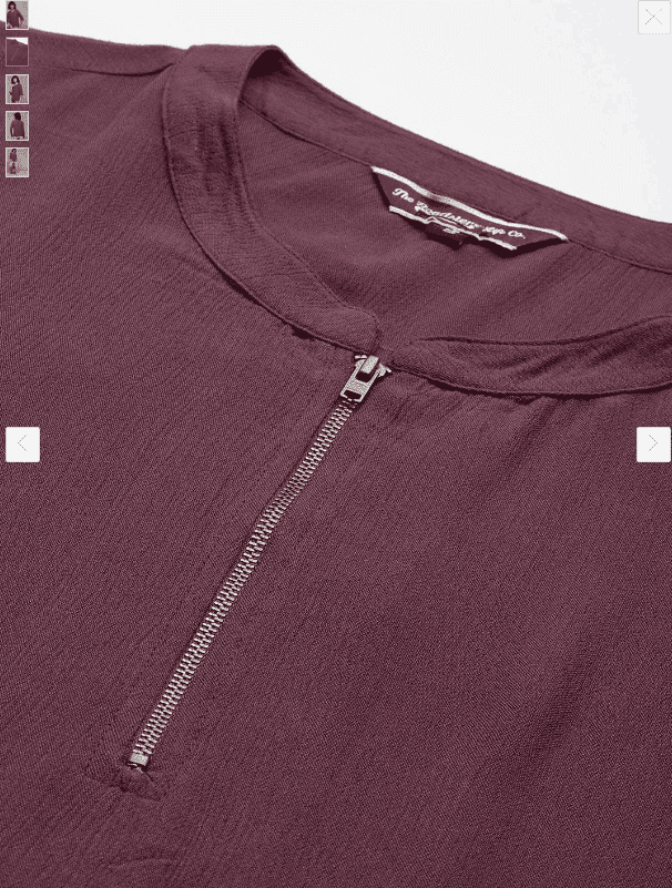Mandarin Collar Roll-Up Sleeves Top in Berlin