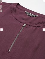 Mandarin Collar Roll-Up Sleeves Top in Berlin