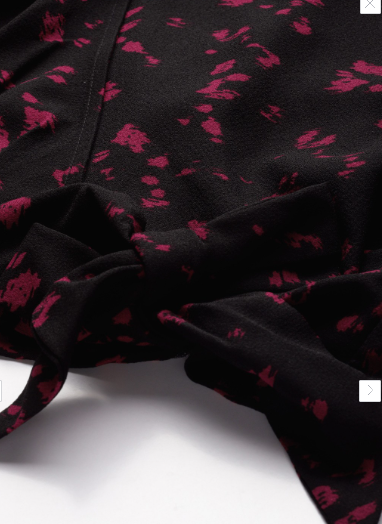 Women Black Abstract Printed Waist Tie-Up Knitted Wrap Top in Germany