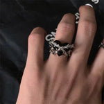 Trendiger Silberfarbener Ring