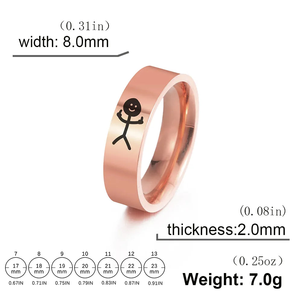 Funny Stickmanmittelfinger Ring