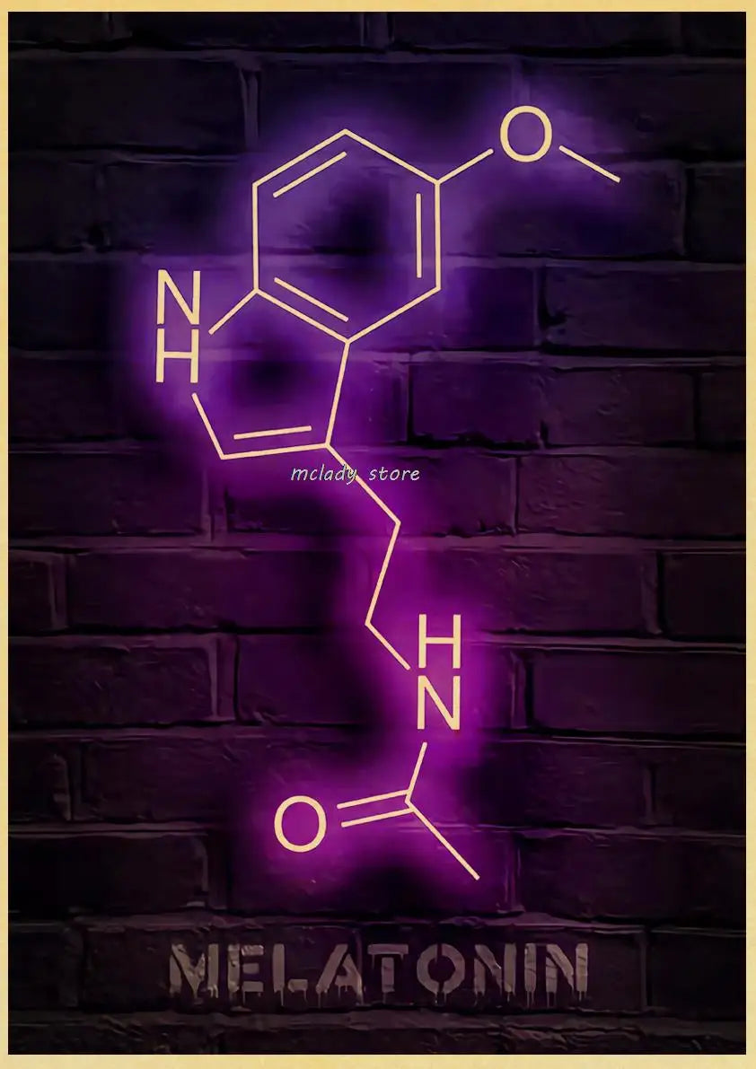 Neon Molecules Neon Poster