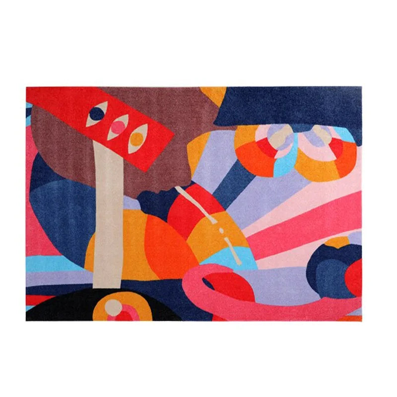 Bunter Abstrakter Kunst Teppich