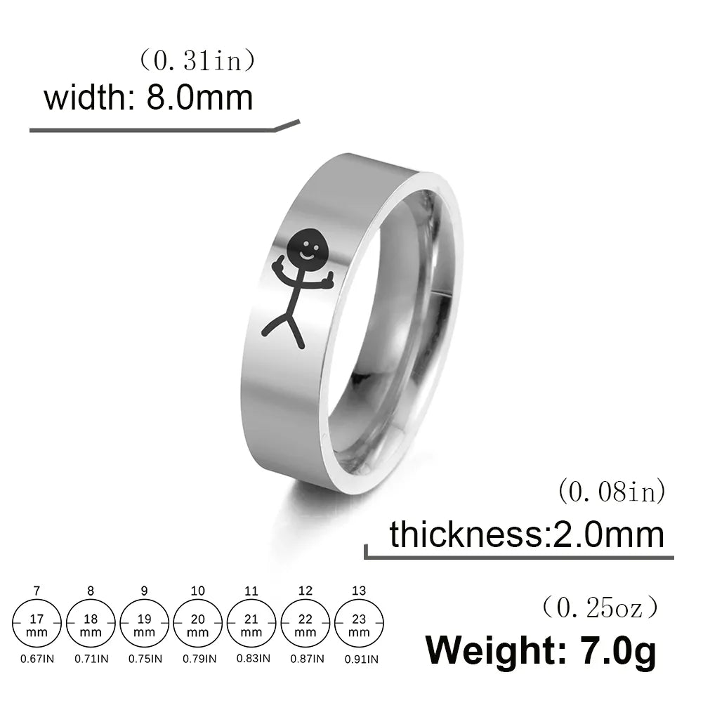 Funny Stickmanmittelfinger Ring