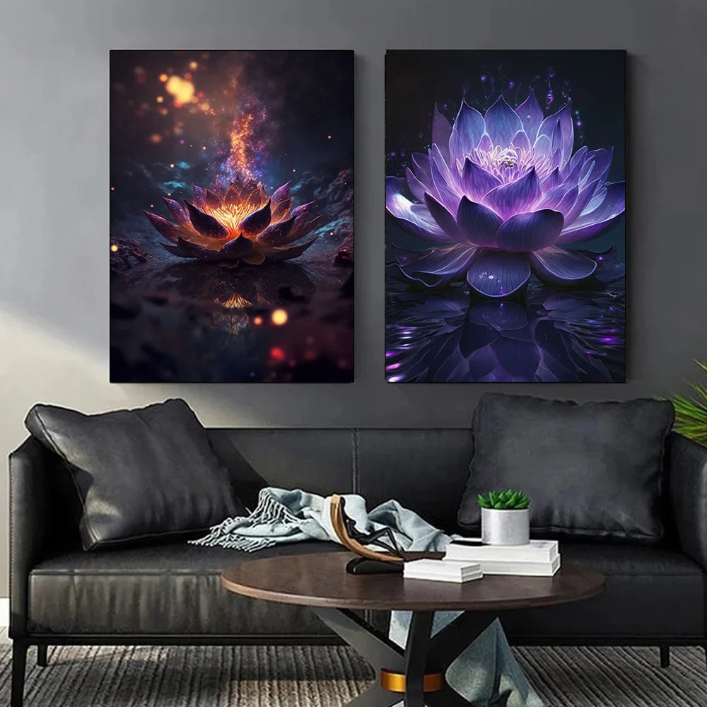 Lotus Gold Schwarzlichtposter