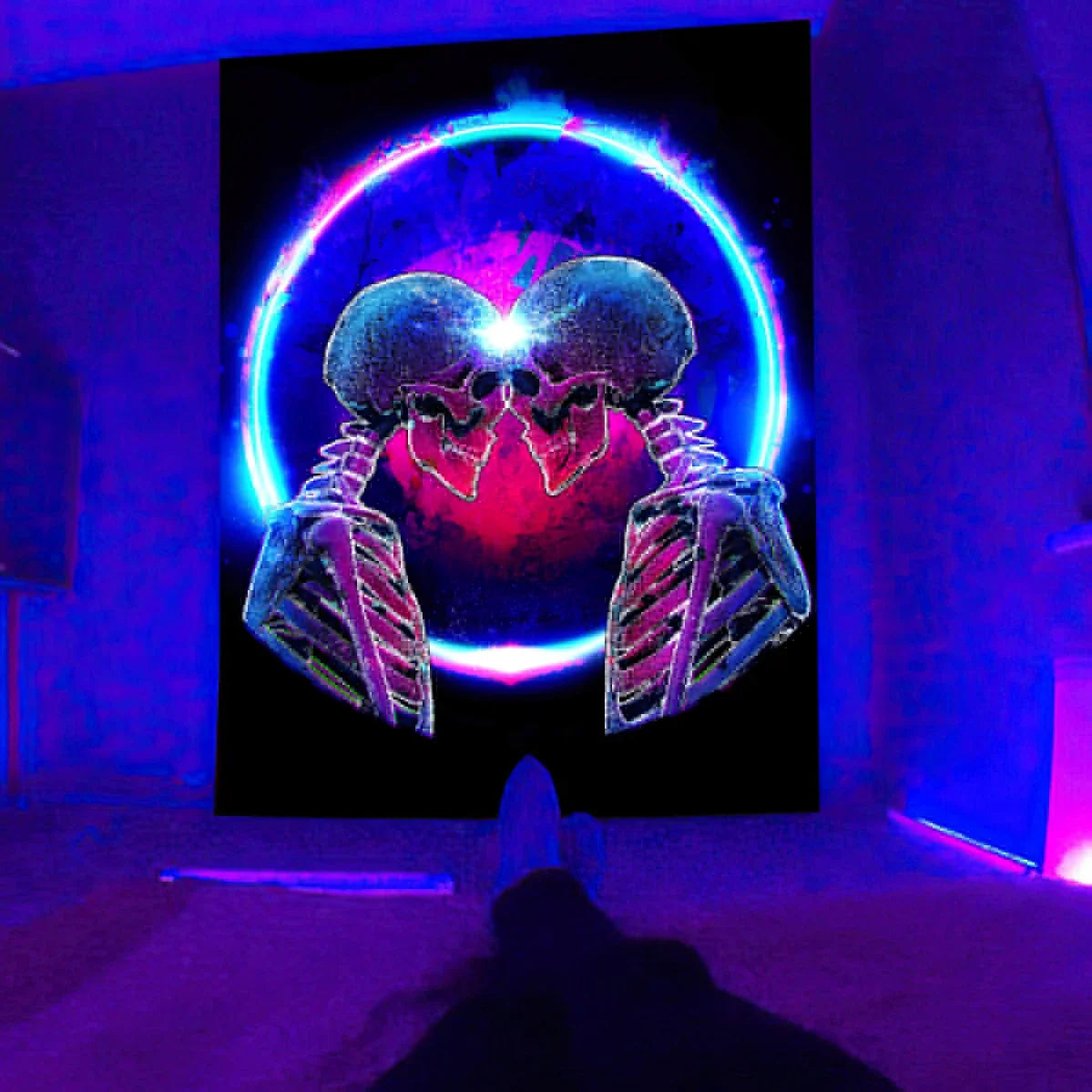 Uvreaktiver Psychedelichippies Schwarzlichtposter