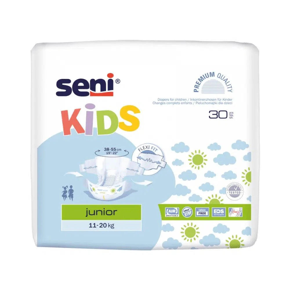 Seni Kids a30 Atmungsaktive Inkontinenzhosen für Kinder ideal für Kinder, elastische Klebeklettverschlüsse