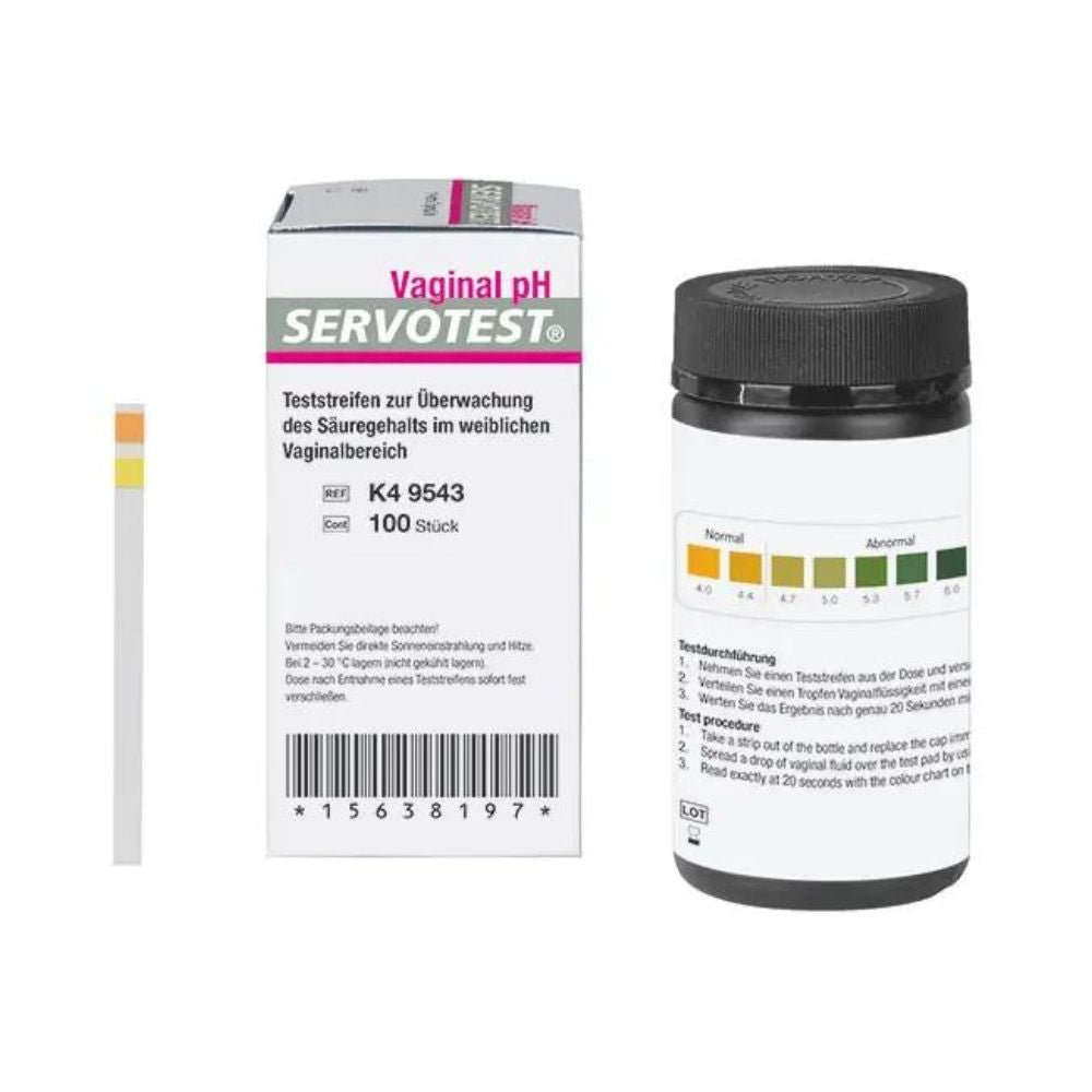 Servotest Vaginal-pH-Indikatorstreifen - 100 Stück | Packung (100 Stück) Namma Markt