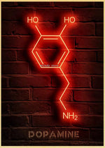 Neon Molecules Neon Poster