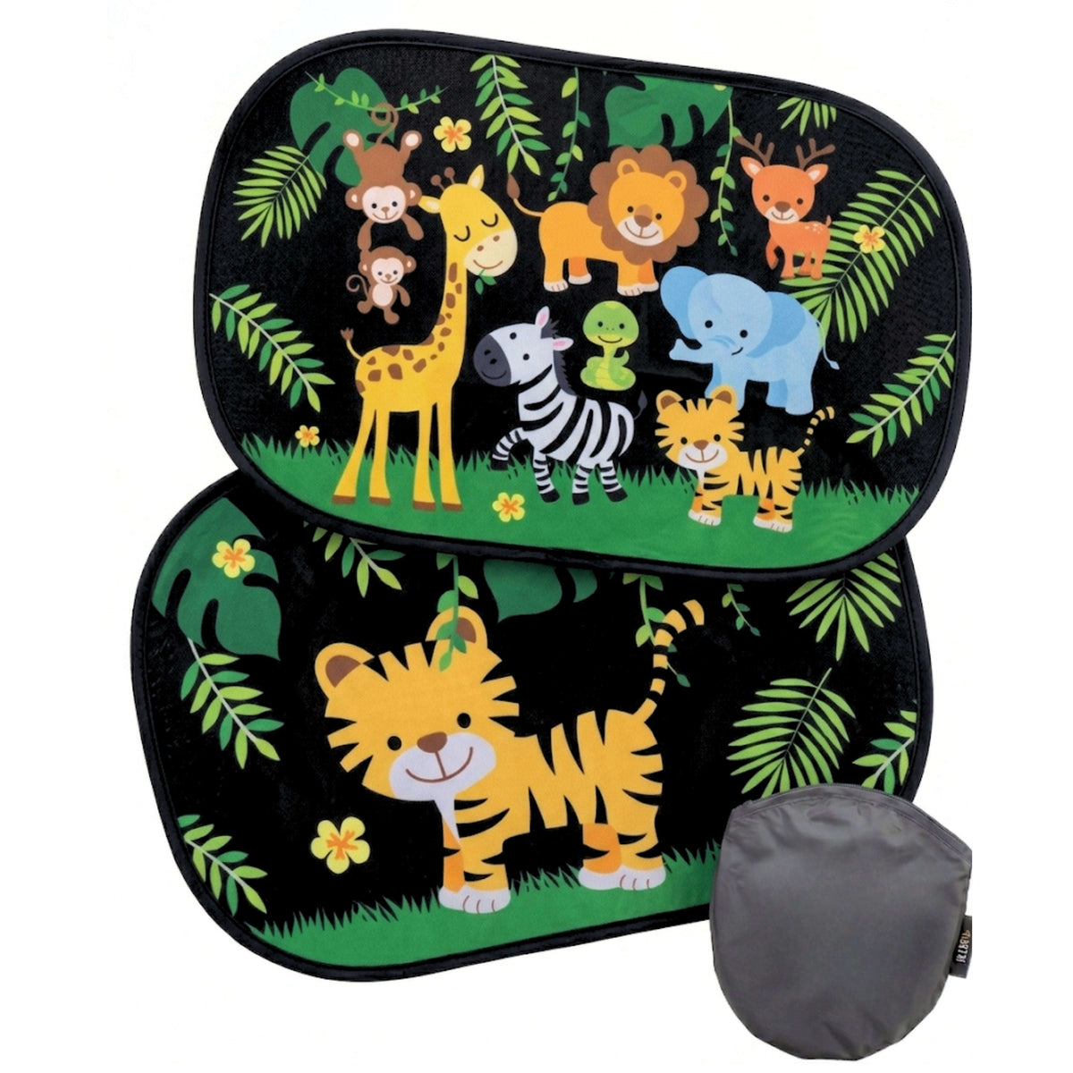HECKBO Auto-Sonnenblenden Kinder Dschungel – 2er-Set Namma Markt