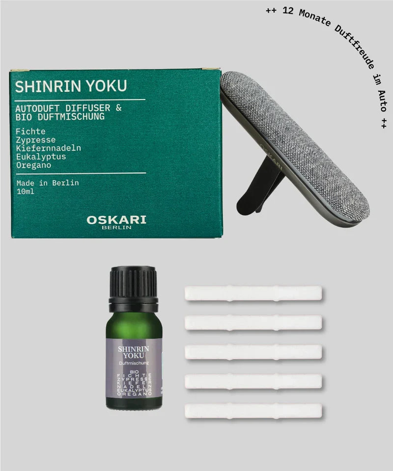 Oskari - Autoduft Set „Shinrin Yoku“ – Waldduft für natürliche Entspannung unterwegs
