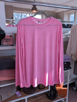 Shirt Langarm Halbtransparent in Pink One Size M30271