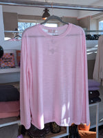 Shirt Langarm Halbtransparent in Rosa One Size M30271