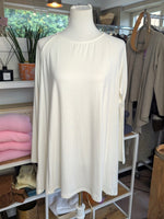 Shirt Langarm Oversized Viskose elastisch Créme One Size - Made in Italy 8134