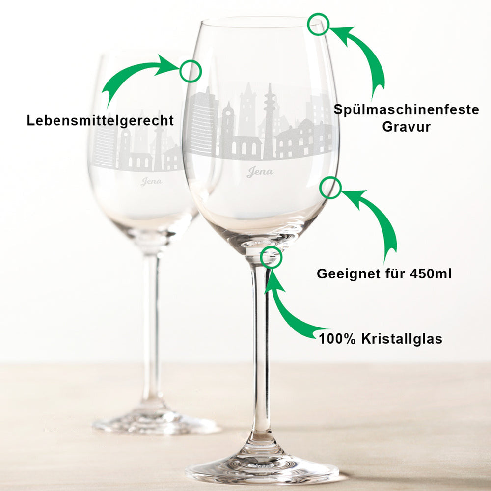 Stölzle Lausitz Weingläser mit Skyline Jena Gravur im Set