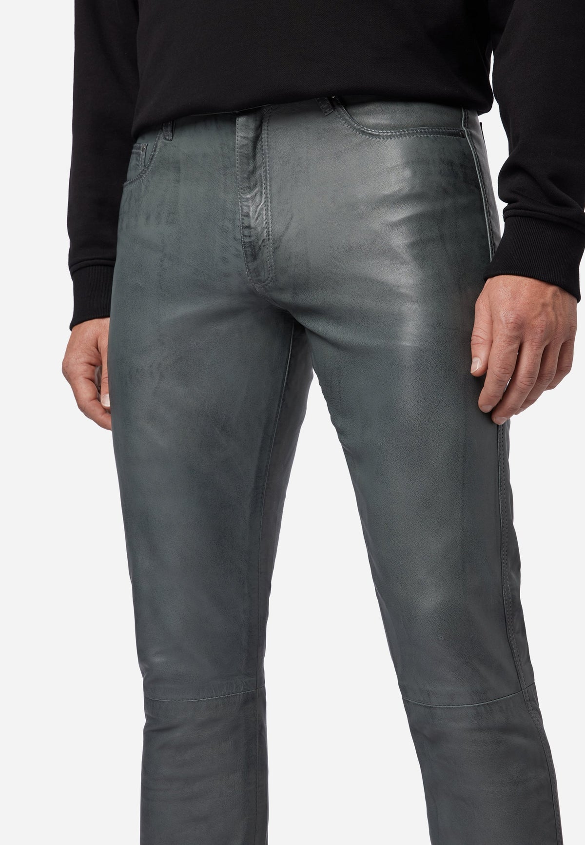 Slim Fit Herren Lederhose Bono