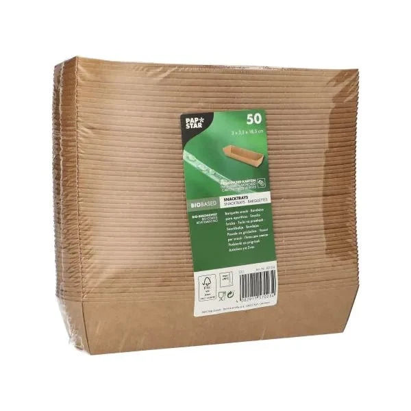 PAPSTAR 50 Snacktrays, Pappe "pure" - braun