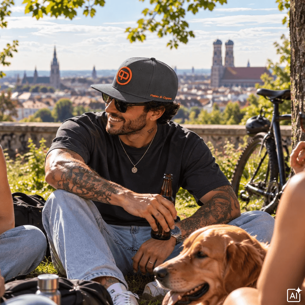 Snapback Cap - Anthracite & Orange