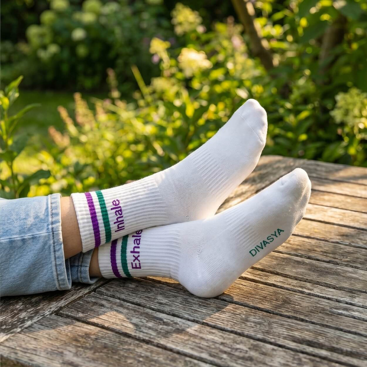 Socken mit Yoga-Motiv in 2 Varianten: Namasté Pink | Inhale Exhale