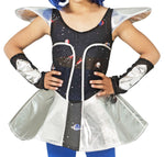 Space Girl Kostüm "Leia" für Mädchen | Silber Metallic