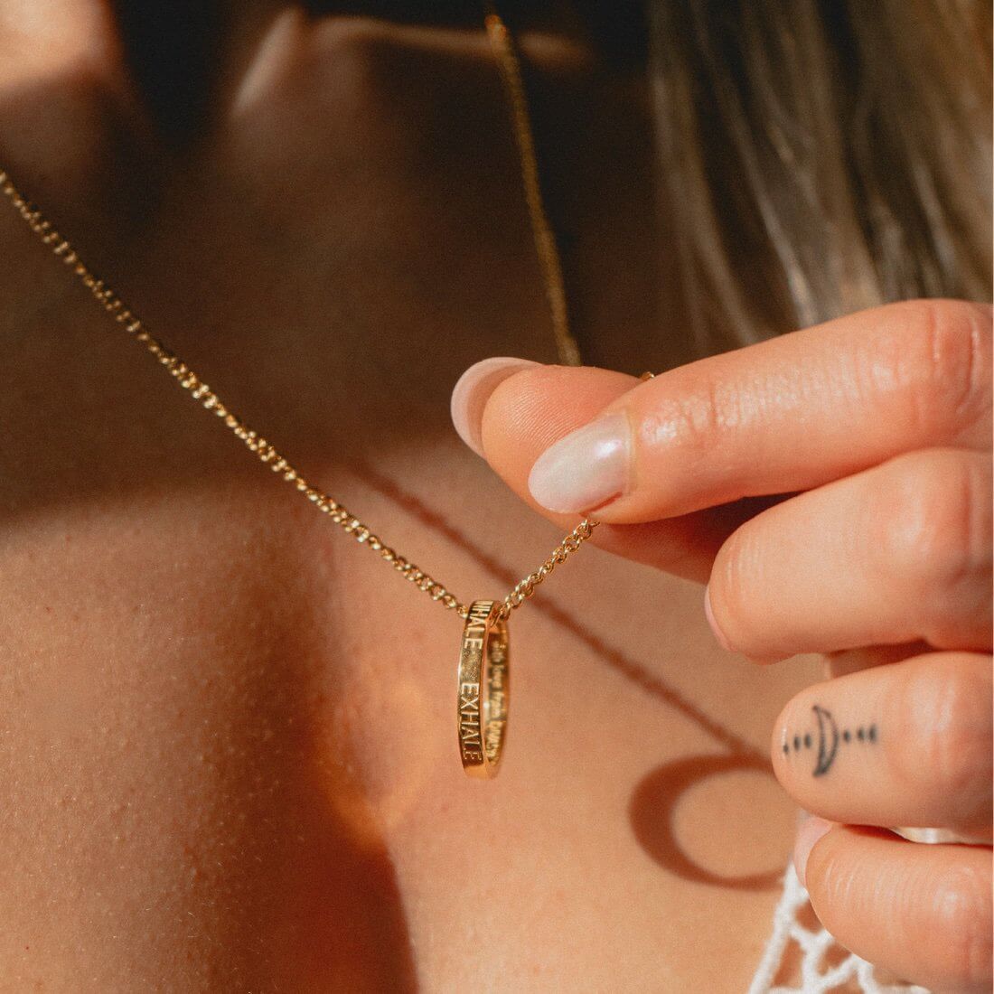 Kette mit Ring | vergoldet | Inhale Exhale