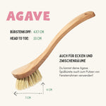 Spülbürste Holz Naturborsten aus Agave (soft) Plastikfrei + Vegan