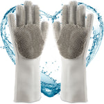 Spülhandschuhe aus Silikon mit Wash Scrubber - Grau