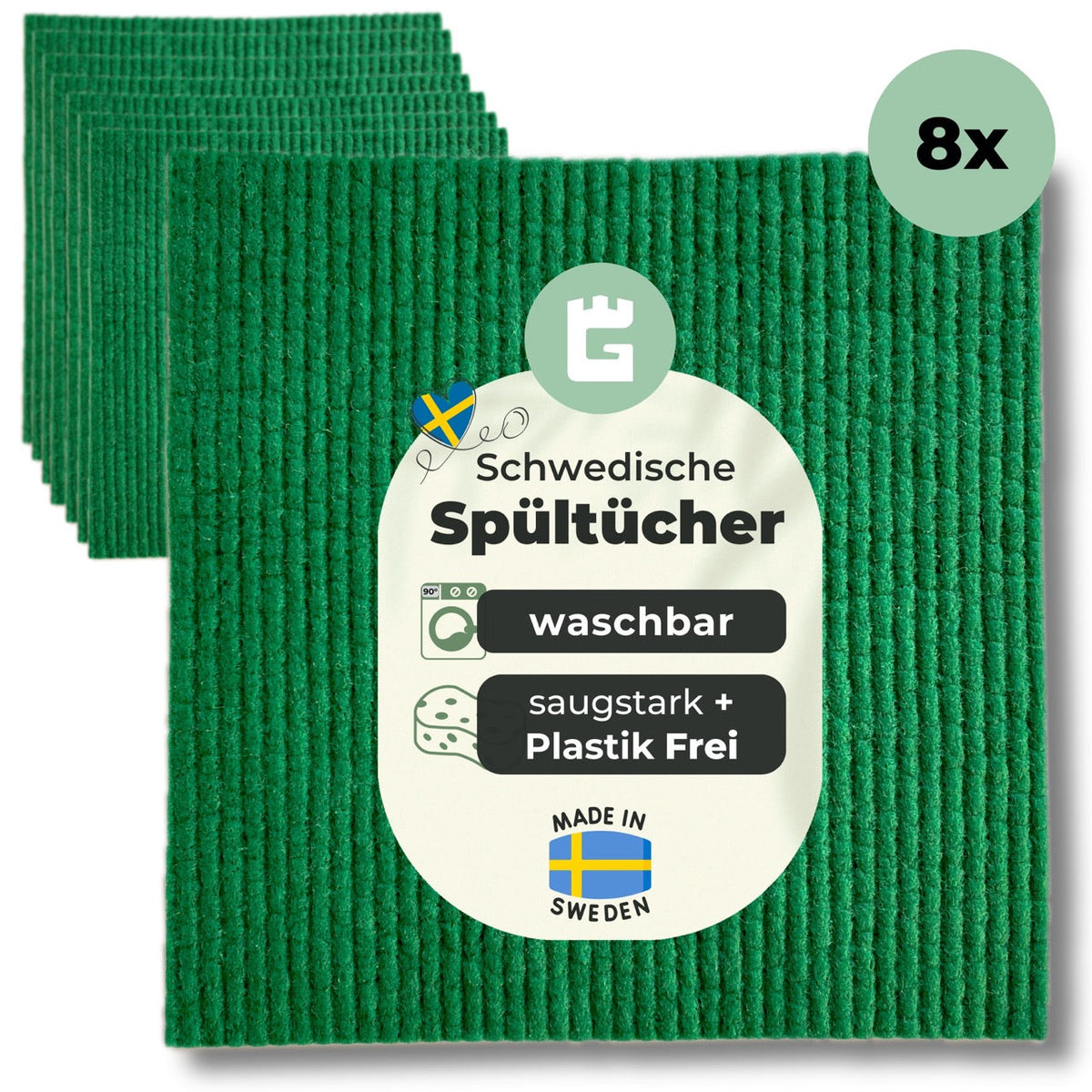 Spüllappen Forest Green Winter Edition - saugstarke Schwammtücher Plastikfrei