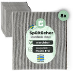 Spültücher Grau aus Baumwolle & Holz-Zellstoff - waschbar & extra Saugstark - Made in Sweden
