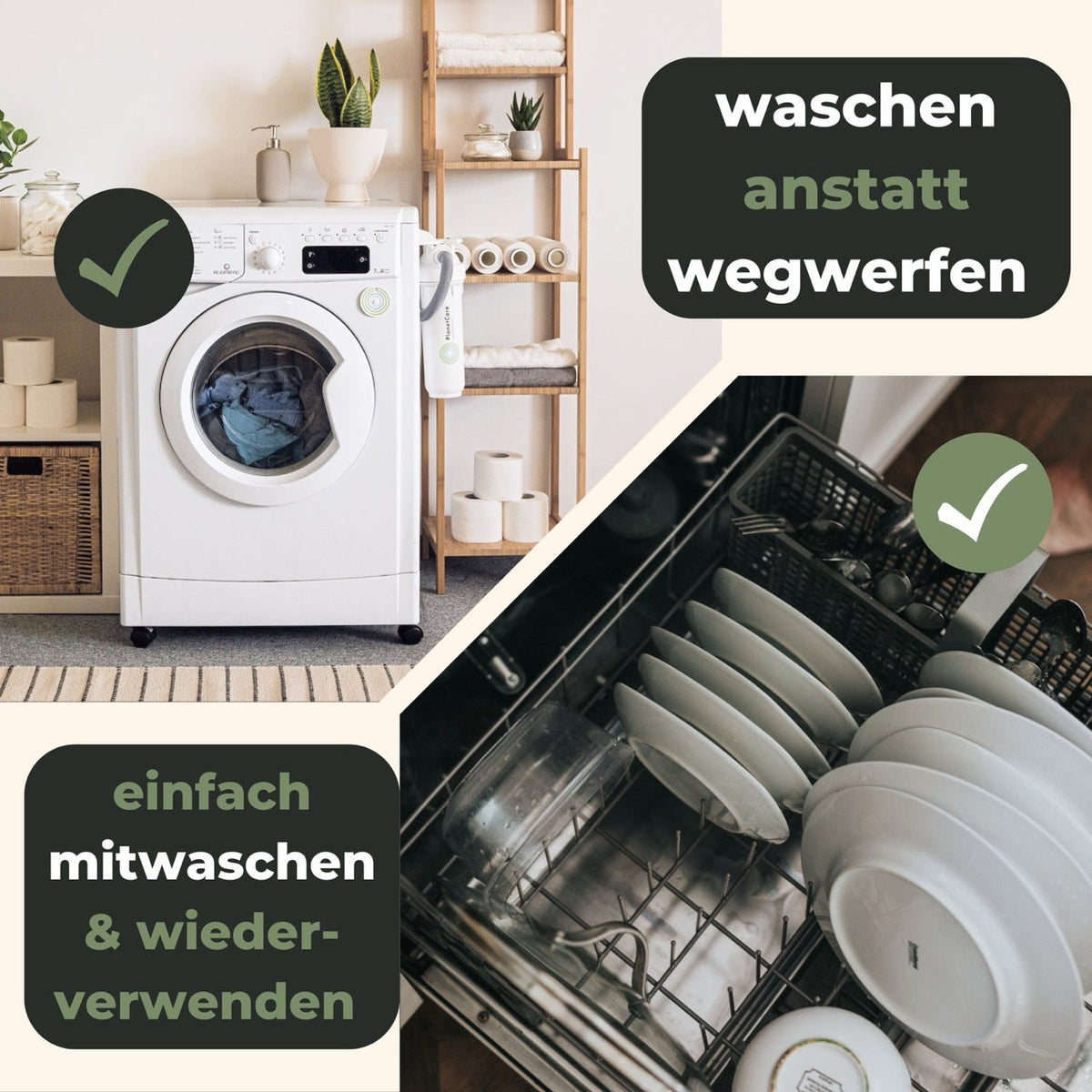 Putztücher mehrfarbig bedruckt - waschbare Reinigungstücher Made in Sweden