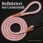 Reflektierende Hundeleine© mit Handschlaufe und veganem Leder in 4 Farben und Varianten Namma Markt