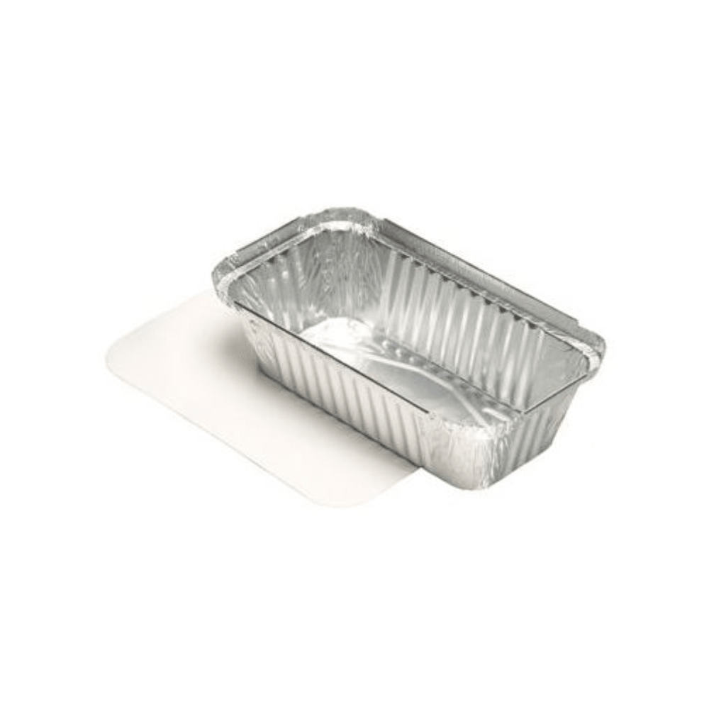 Starpak Aluschalen + Einlegedeckel PE-beschichtet eckig 0,7 l 4,9 x 10,3 x 19,5 cm | Schrumpffolie (50 Stück)