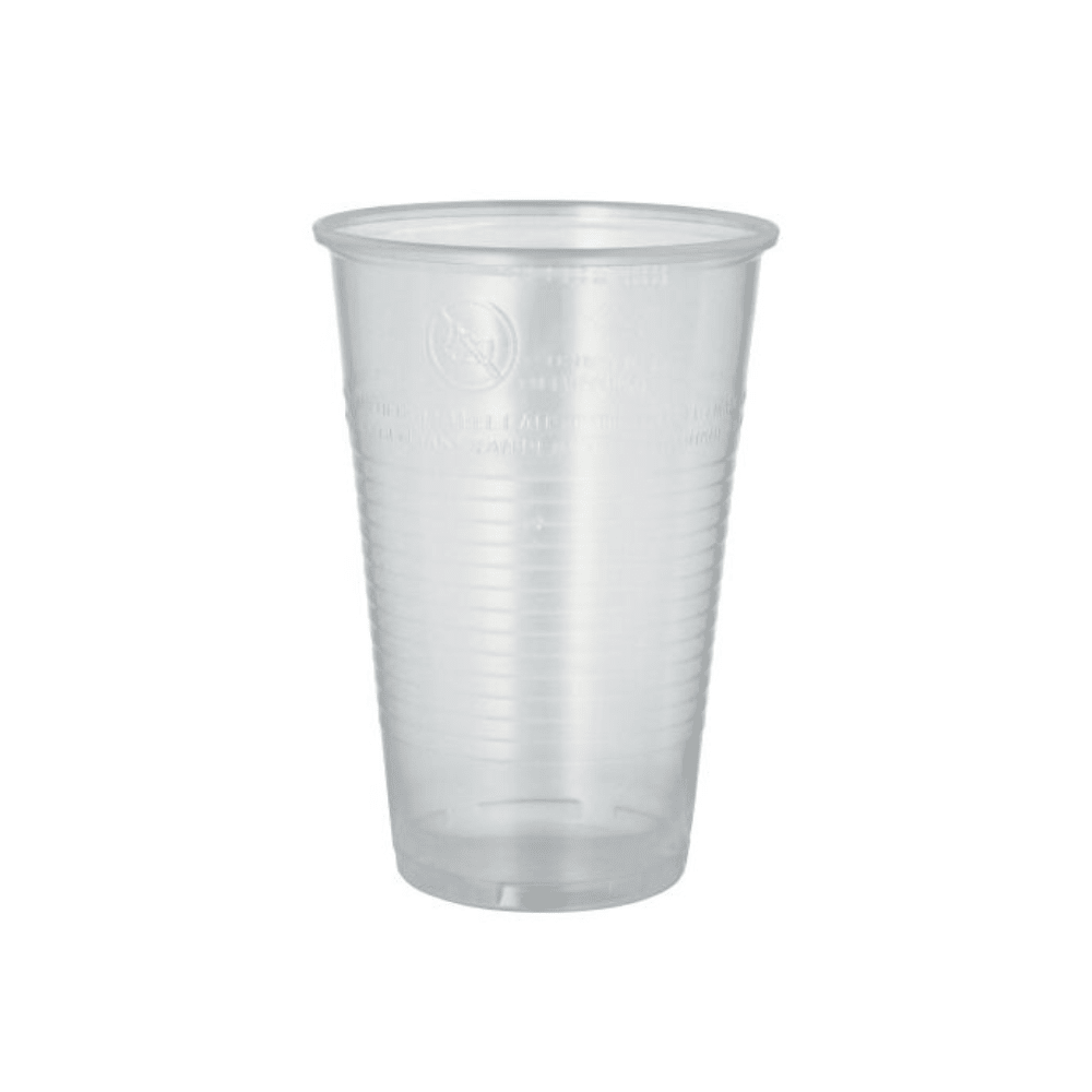 Starpak Plastikbecher (PP) 0,5 l Ø 9,5 cm · 13,7 cm transparent mit Schaumrand | Folie (50 Stück)