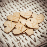 100 Stück 50mm - Just Married - Deko Holzherzen DIY