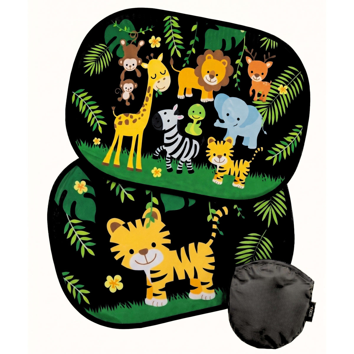 HECKBO Auto-Sonnenblenden Kinder Dschungel – 2er-Set Namma Markt