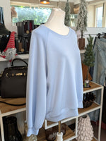 Sweatshirt Uni Hellblau Blau Viskose One Size - von Mioni Italien 2238