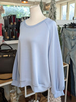 Sweatshirt Uni Hellblau Blau Viskose One Size - von Mioni Italien 2238