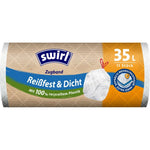 Swirl Zugband- Müllbeutel 60 l Reißfest & Dicht | Rolle (8 Beutel)